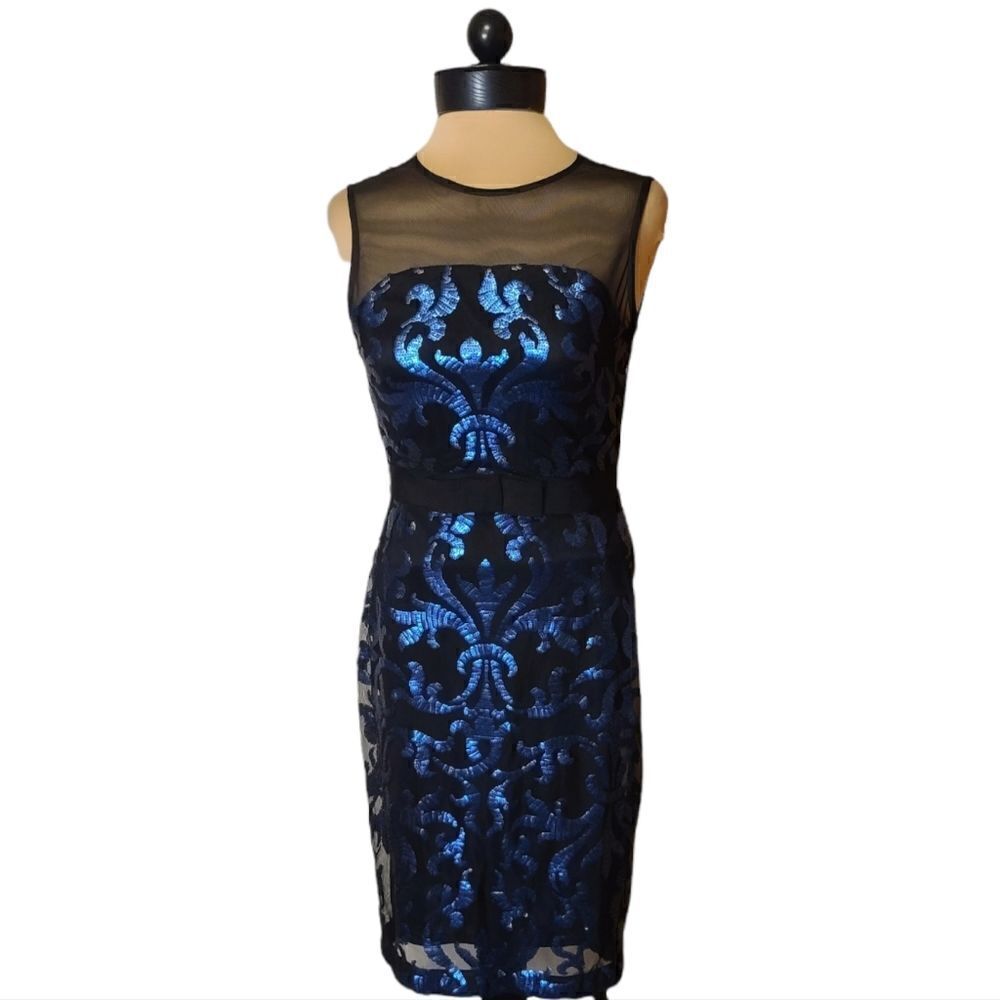 The Limited Blue Sequin on Black Illusion Dress Size 0